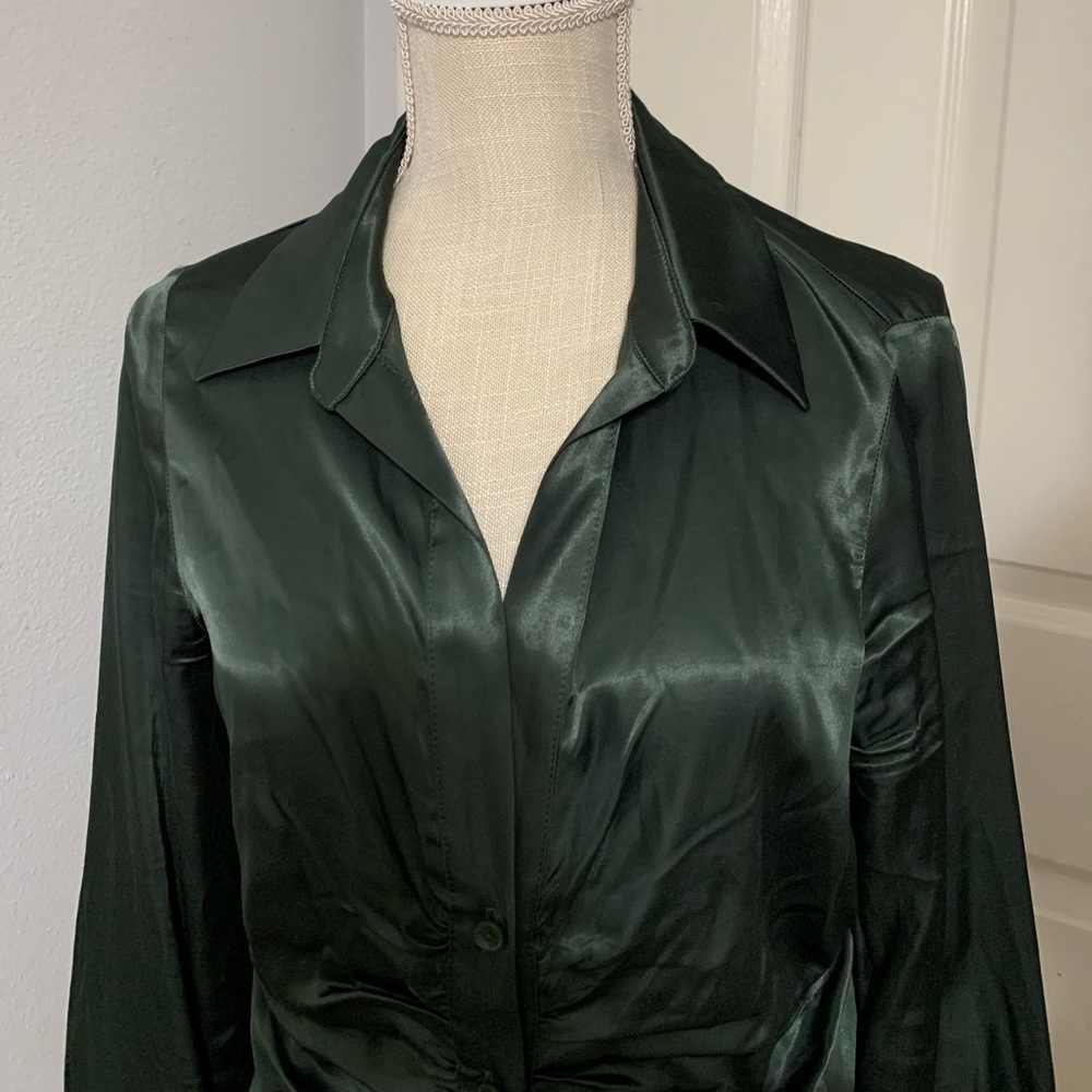 Zara Deep Green Button Down - image 3